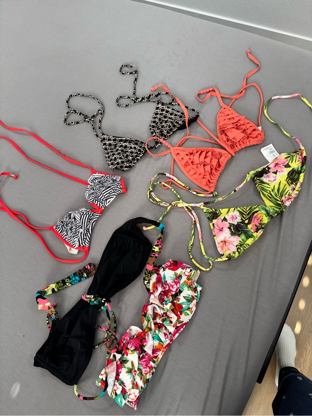 H&M Multicolor Floral & Solid Bikini Set - Yellow, Pink, Black, Coral, White